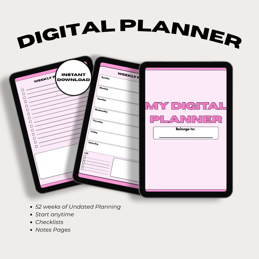 Digital Weekly Undated Planner