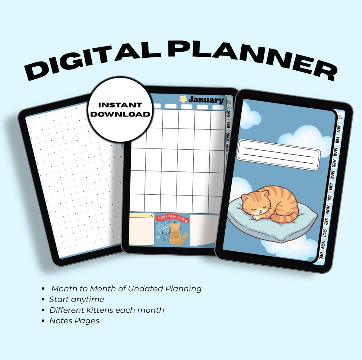 Kawaii Cat Digital Planner